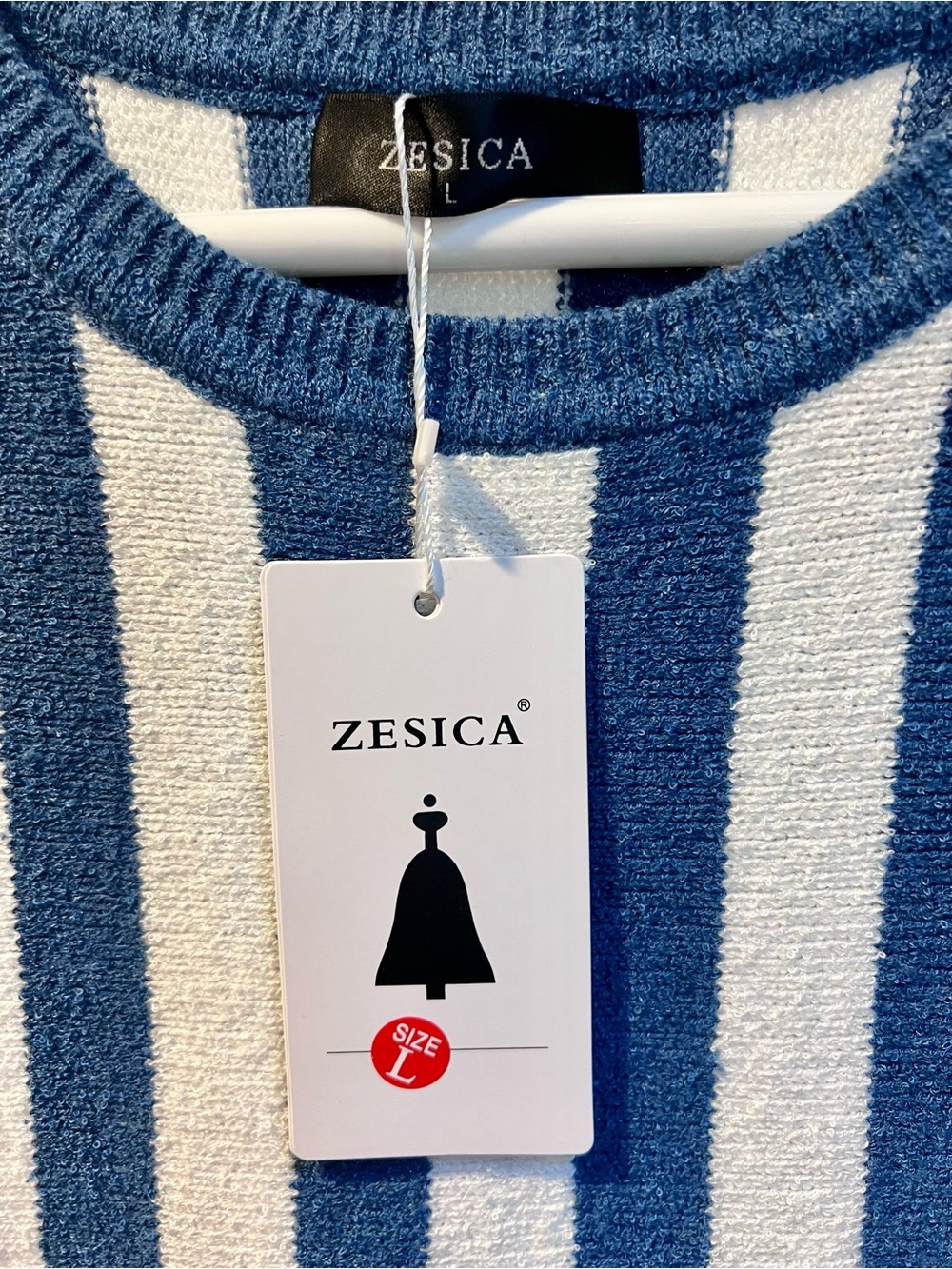 NWT Zesica Blue & White Striped Tank Top + Wide-Leg Pants Set (L) - Picture 4 of 7